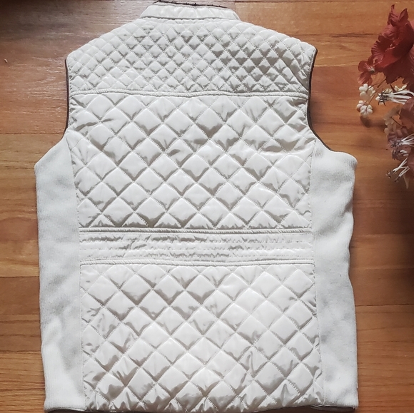 Cavalini Original Ivory Winter white Medium faux Sherpa lined quilted womens - Picture 4 of 8